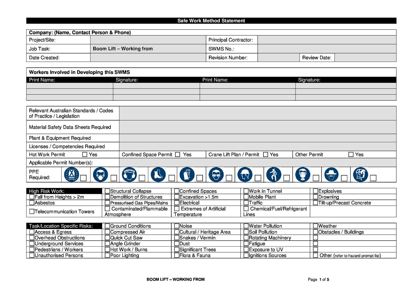 Electrical SWMS