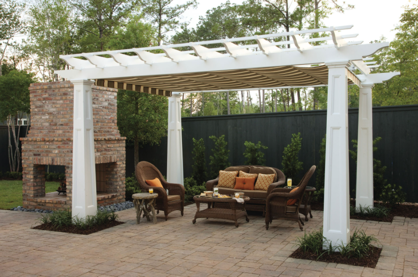pergola with blinds